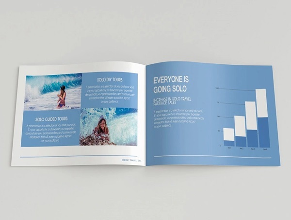 Mẫu thiết kế catalogue Brochure du lịch đơn giản nhưng vô cùng ấn tượng