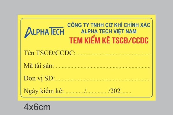 In nhanh SHD tem kiểm kê tài sản theo yêu cầu