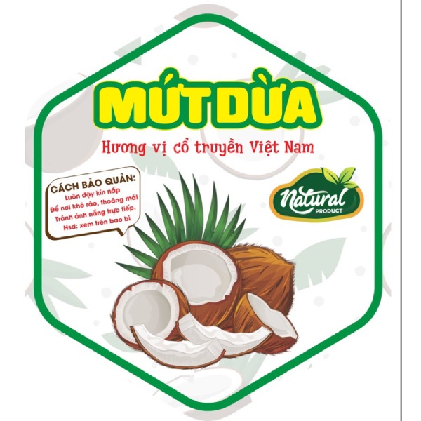 In nhanh SHD in tem nhãn mứt dừa theo yêu cầu