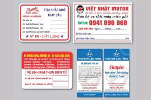 In thẻ nhắc bảo dưỡng giá rẻ, theo yêu cầu tại In Nhanh SHD