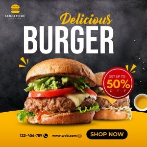 in nhanh SHD in tờ rơi hamburger cao cấp