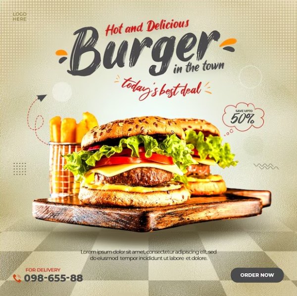 in nhanh SHD in tờ rơi hamburger đẹp