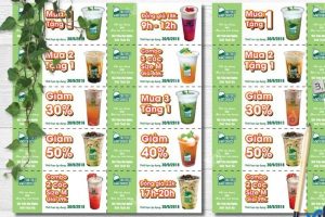 Mẫu voucher trà sữa giá rẻ, theo yêu cầu tại Hà Nội