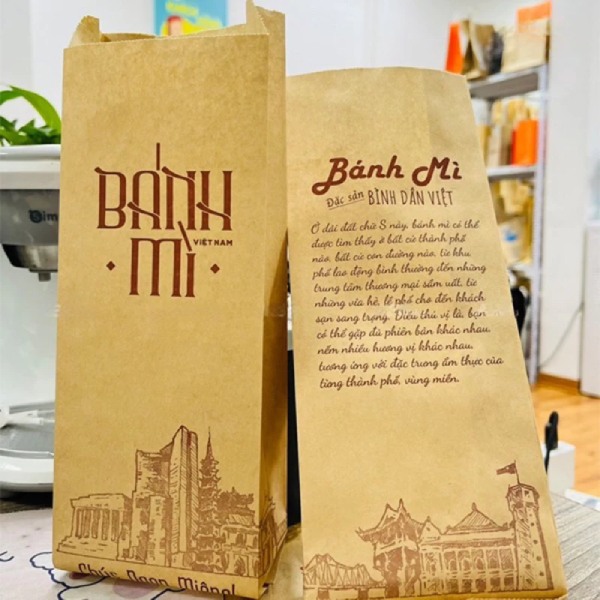 In nhanh SHD in mẫu túi giấy đựng bánh mì giấy Kraft