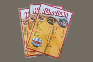 In menu ép plastic giá rẻ, thiết kế theo yêu cầu tại Hà Nội