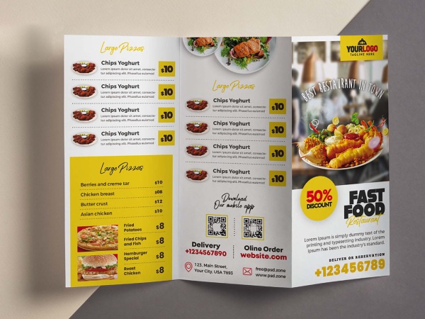 In nhanh SHD thiết kế và in mẫu brochure menu số lượng nhiều