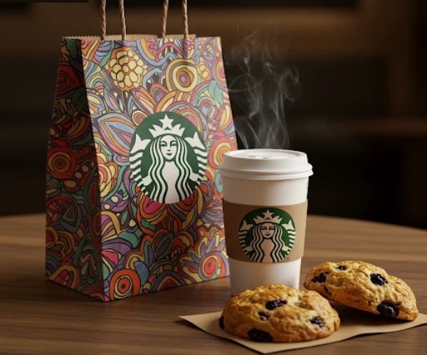 In nhanh SHD thiết kế và in mẫu túi giấy starbuck đep