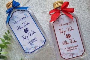 In tem chai nước đám cưới đẹp, giá rẻ, lấy nhanh