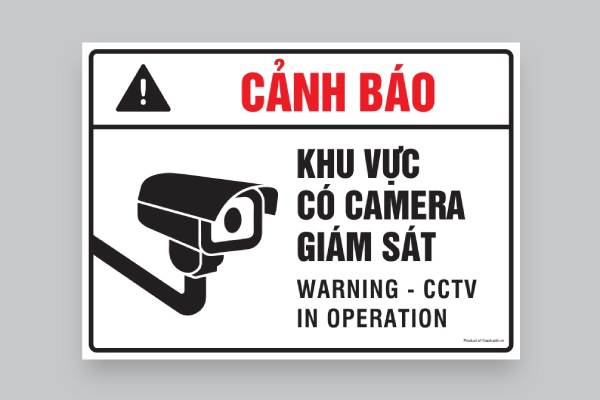 In nhanh SHD thiết kế và in bộ sticker biển cảnh báo camera