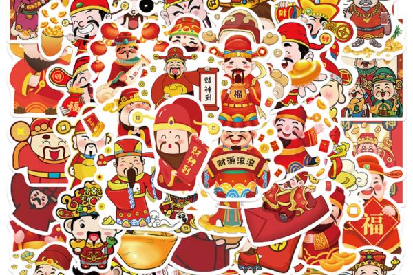 Mẫu sticker thần tài Tết đẹp, giá rẻ tại SHD