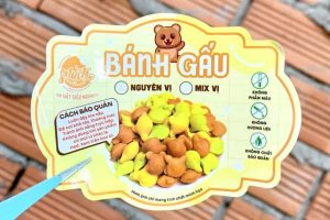 In tem nhãn bánh gấu theo yêu cầu tại Hà Nội